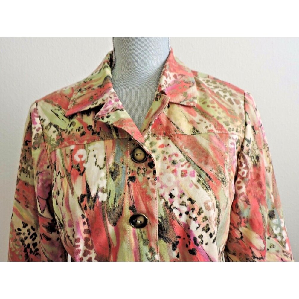 Chicos Jacket Button Down Blazer Artistic Pink Ch… - image 4